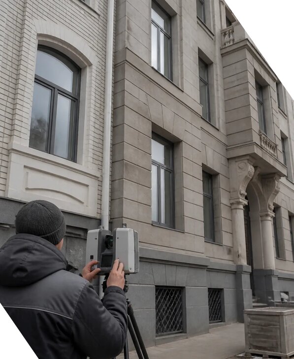 Лазерное сканирование фасадов зданий для обследования в Новоалтайске